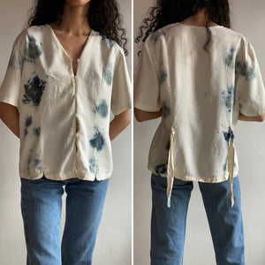 Plant Dyed Vintage Silk Button-Down Shirt