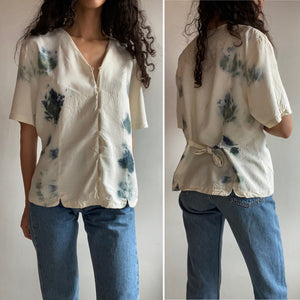 Plant Dyed Vintage Silk Button-Down Shirt
