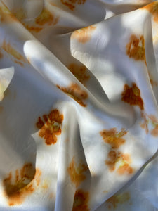 Plant Dyed Silk Pillowcase - Cosmos Flower