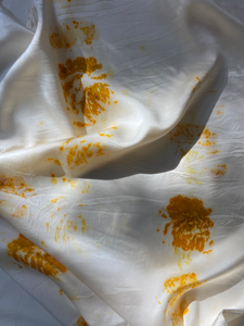 Plant Dyed Silk Pillowcase - Pine & Marigold Flower