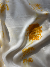 Load image into Gallery viewer, Plant Dyed Silk Pillowcase - Pine &amp; Marigold Flower
